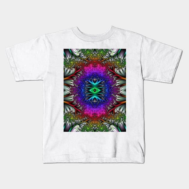 Pineal Palace, Psychedelic Fractal Pattern Kids T-Shirt by PsychedelicPour